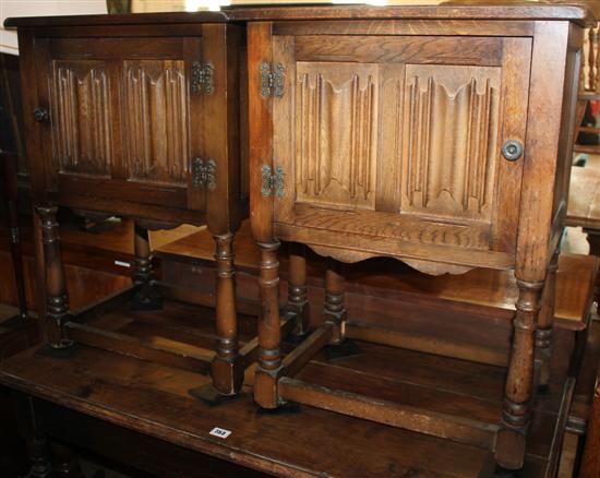 Pair of oak bedside cupboards